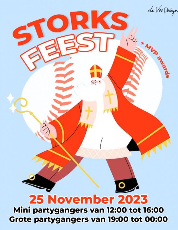 Het Storks eindfeest, wat oorspronkelijk geplanned stond op 4 november, is verplaatst is naar 25 november. Nadere informatie met betrekking tot de invulling van de dag volgt eind oktober.